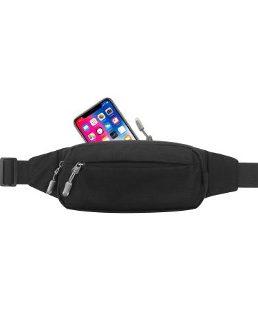USHAKE Fanny Pack Waist Pack with Extender | Adjustable Straps | 3-Zipper Pockets | for Men, Women | Travel, Hiking, Running | BLACK - Buy Online on GoSupps.com