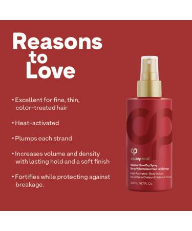 ColorProof Volume Blow Dry Spray 6.7oz - Volumizing Spray for Fine Color-Treated Hair - Sulfate-Free & Vegan - Buy Online on GoSupps.com