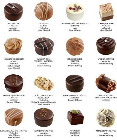  Lauenstein Confiserie Lauensteiner Treasure Box - 200 g of finest truffles and chocolates assorted 16 times with or without alcohol in an elegant wooden gift box - for birthday or just because - Buy Online on GoSupps.com