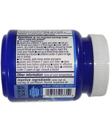 Vaporizing Chest Rub: Topical Analgesic for Cold Relief, Aches, Pain & Cough. 4 Oz (Pack of 3) - Buy Online on GoSupps.com
