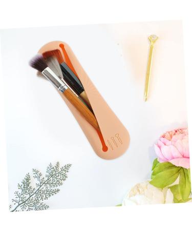 FRCOLOR Silicone Makeup Brush Case & Organizer Travel Makeup Tool Holder Jewelry Pouch 20x5.5x1.8CM Khaki - Buy Online on GoSupps.com