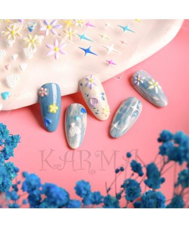 Spring Daisy Flower Nail Art Stickers - Colorful 5D Nail Decals for Women - Self Adhesive Manicure Decoration - Buy Online on GoSupps.com