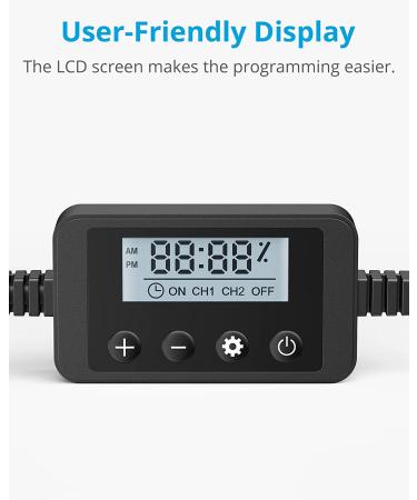 NICREW C10 LED Aquarium Light - Full Spectrum Freshwater Fish Tank Light with LCD Timer, 18-24 in, 13 Watts - Buy Online on GoSupps.com