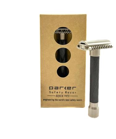 Parker Safety Razor Open Comb - Adjustable Graphite Gray Razor with 5 Settings for Mild to Aggressive Shaves - Buy Online on GoSupps.com