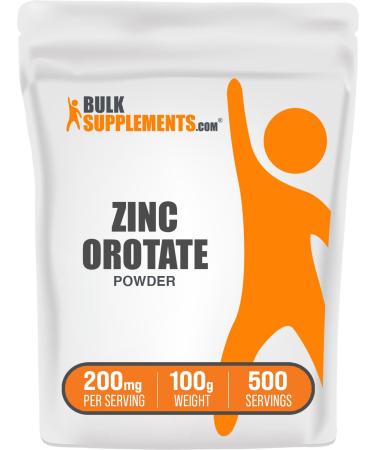 BulkSupplements.com Zinc Orotate Powder - Zinc Minerals Supplement for Immune Support - Gluten Free 200mg per Serving 100g (3.5 oz) (Pack of 1) 3.5 Ounce (Pack of 1)