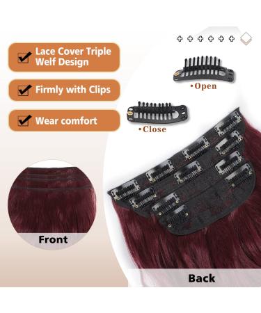 QGZ Clip in Long Wavy Synthetic Hair Extensions - 20 Inch Burgundy Hairpieces for Women - Daily & Party Wear - Buy Online on GoSupps.com