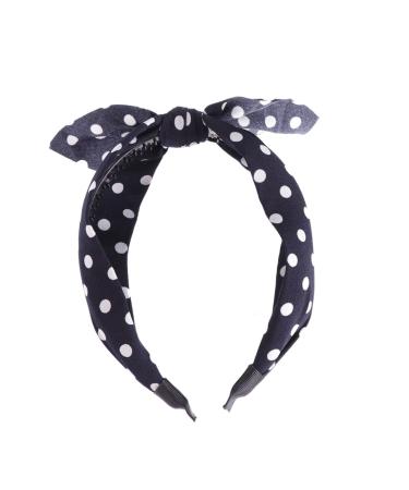 minkissy Bowknot Hair Band Women Hair Hoop Women Headband Polka Dot Headband Blue Miss Black and White Stripes Head Hair Accessories