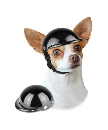 Lesypet Dog Helmet, Dog Motorcycle Helmet Dog Hat Safety Hat for Cats Small Dogs' Biking Cycling, Black S S- 4" diameter