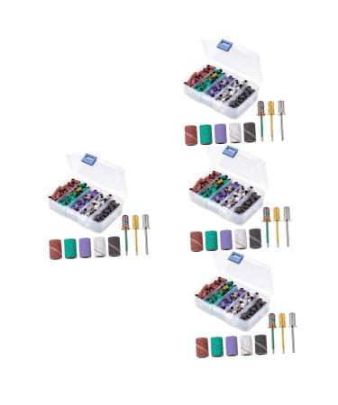 minkissy 4 Sets Nail Polish Set Professional Nail Drill Nail Grinding Sanding Bands Nail Sand Rings Nails Kit Nail Tool Sanding Bands for Nail Drill Fine Grit Manicure Alloy Nail Tape