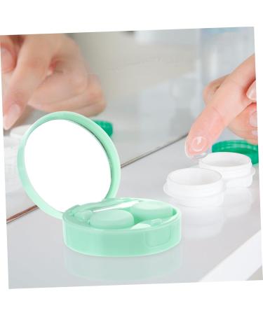 Lalafina Contact Lens Container Travel Case - Portable Plastic Eye Care Box with Mirror Green - Perfect for International Shipping - Buy Online on GoSupps.com