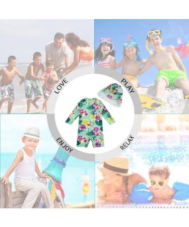 UPF 50+ Baby Girls Swimsuit | Snap Bottom | Sun Protection | 3-6 Months | Green Flower - Buy Online on GoSupps.com