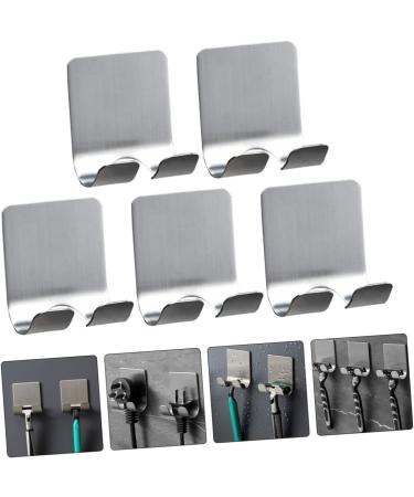 Okumeyr 5-St Multifunctional Stainless Steel Hooks - Robust Clothes Rack & Razor Hanger Organizer - Aluminum Alloy 5.7x4.5cm Silver - Buy Online on GoSupps.com