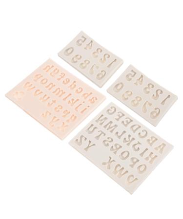 OUNONA 4pcs Silicone Cake Mold Clay Mold Silicone Molds for Chocolate Number Chocolate Mold Letter Fondant Letter Chocolate Mold Muffin Decor Baking Tools Silica Gel Baking Supplies Candy 12X10X1CM