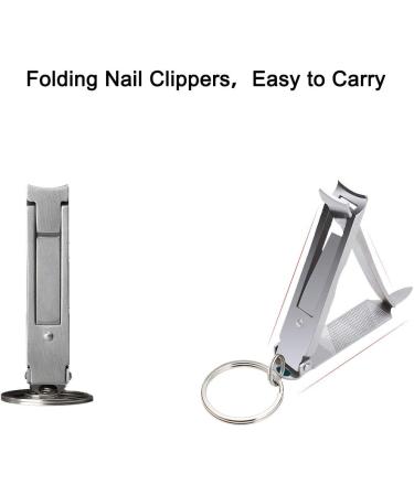 Ultra-Thin Multi Nail Clippers with Keychain - Portable Stainless Steel Manicure Set for Travel & Outdoors - Buy Online on GoSupps.com