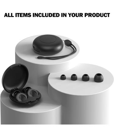 Ear Plugs for Sleeping Noise Cancelling Perfect -30dB Reusable Silicone Earplugs for Noise Reduction Hearing Protection Ear Plugs for Focus Study Work Sleep 4 Size Eartips in XS/S/M/L-Black Medium - Buy Online on GoSupps.com