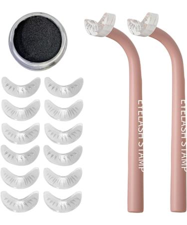 Lower Eyelash Stamp - Easily Apply Stamp for Natural Lower Eyelashes | Eye Lashes Beauty Products for Party Traveling Home Working Dating Gathering Hamil Pink Left and Right Handles + 6 Pairs of Replaceme - Buy Online on GoSupps.com