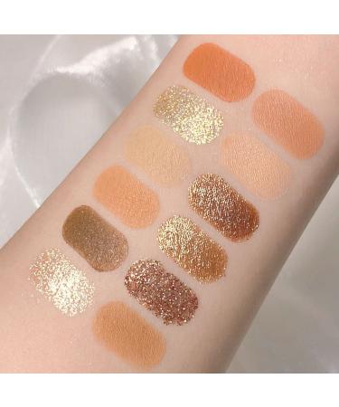 12 Colors Shimmering Eyeshadow Palette | Matte & Waterproof Glitter | Highly Pigmented Nude & Chocolate Tones | Long-Lasting Makeup - Buy Online on GoSupps.com