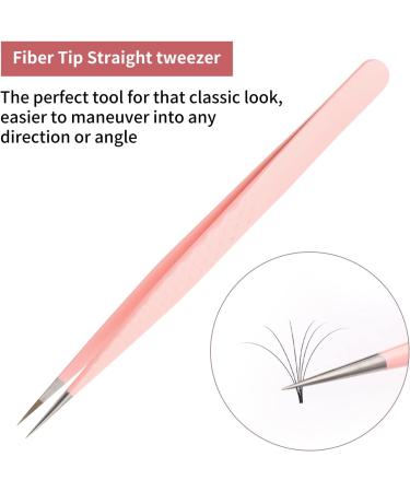 FADLASH Fiber Tip Straight Tweezer - Pink Eyelash Extension Tool for Isolating & Picking Up Single Lashes - Buy Online on GoSupps.com