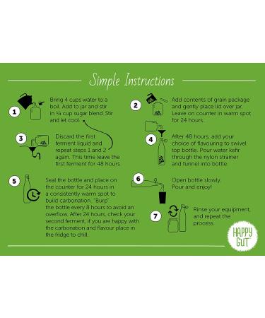 Organic Dehydrated Water Kefir Grains by Happy Gut - Unlimited Usage, Vegan, Gluten-Free - Buy Online on GoSupps.com