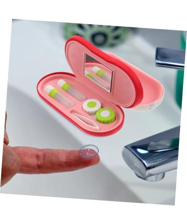 Homsfou 2-in-1 Double-Lodged Glasses Case | Red Leather PU Cover for Reading Glasses & Contact Lenses - Perfect Travel Accessory - Buy Online on GoSupps.com