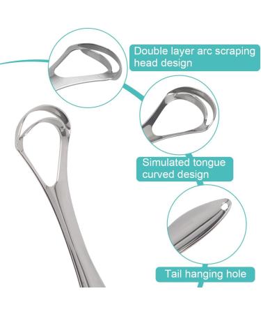 Buy Weddhuis 2 PCs Tongue Cleaner - Double Scraping Metal Tool for Bad Breath & Oral Hygiene | Effective Tongue Scraper for Adults - Fast International Shipping - Buy Online on GoSupps.com