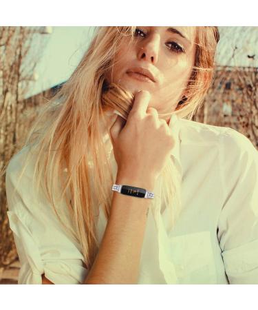 Shop Peridot Adjustable Bracelet for Fitbit Inspire 3 - Rhinestone Stainless Steel Replacement (14cm-20.6cm) - Buy Online on GoSupps.com