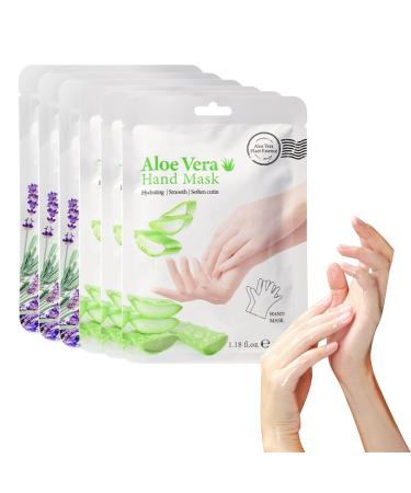 Masque Mains Aloe Vera & Lavande - 6 Pi ces - Gants Hydratants Et Nourrissants Pour Mains S ches Et Gerc es - Extraits Naturels - Soin R parateur Et Adoucissant Pour Hommes Et Femmes