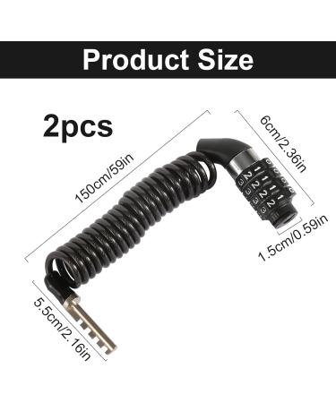 2-Piece Helmet & Bicycle Lock Cable with Numeric Code - Secure Ski Motorcycle & Garage Protection - Buy Online on GoSupps.com
