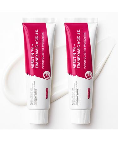 2Pcs Arbutin 7% + Tranexamic Acid 4% Cream 70 000ppm Arbutin & 40 000ppm TXA Moisturizing Hydrating Even Skin Tone Reduces Dark Spots & Pigmentation