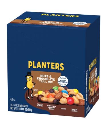 Planters Chocolate Trail Mix Nuts - 1.7 oz Bags (Pack of 18) - Nut & Chocolate Trail Mix - Buy Online on GoSupps.com