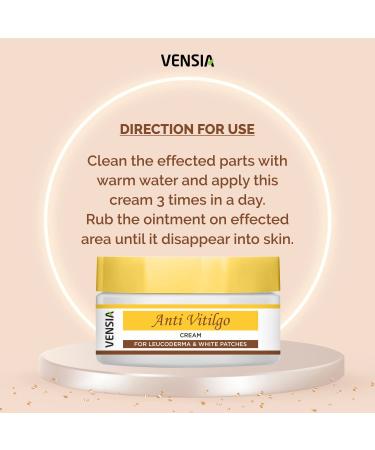 VENSIA Anti Vitiligo Cream | Super Effective on Vitiligo White Patches Discoloration of Skin Scar Removal 80 Gram - Buy Online on GoSupps.com
