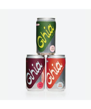 Ghia Non-Alcoholic Le Spritz Combo 12-Pack (4 OG Spritz/4 Ginger/4 Lime + Salt) - 8 Fl Oz Cans | Botanical Mediterranean Inspired Apritif - No Added Sugar, Caffeine-Free Combo Pack 8 Fl Oz (Pack of 12)