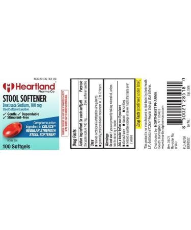 Docusate Sodium 100mg Softgels | Laxatives Stool Softener Regular Strength | Gentle Dependable & Stimulant-Free | 100 Count Bottle Stool Softener 100 Count (Pack of 1) - Buy Online on GoSupps.com