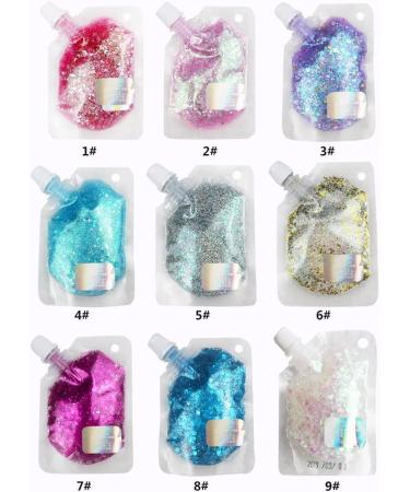 GL-Turelifes 50ml Body Glitter Gel - Mermaid Sequins Chunky Glitter for Face, Body, Hair - Easy to Apply & Remove - Festival & Halloween Makeup - Long Lasting Sparkling - Blue Purple - Buy Online on GoSupps.com