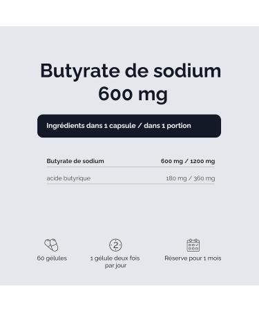 Vitaler's Sodium Butyrate - 60 g lules V g talien 1 mois de Suppl mentation Sans Conservateur Composition Pure - Buy Online on GoSupps.com