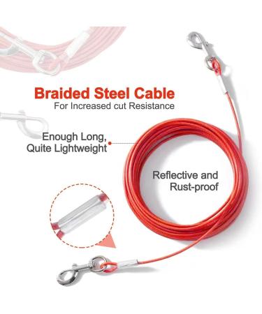 Buy Robust Exclusion Cable for Dogs | 3.4m to 30m | Ideal for Large Dogs Up to 113.4kg | GetaWay Solids in Red | International Shipping Available - Buy Online on GoSupps.com