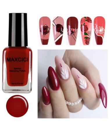 MAXCICI 12 Colors Nail Art Stamping Polish Set - 8ML Air Dry Nail Color for Nail Printing Plates - Buy Online on GoSupps.com