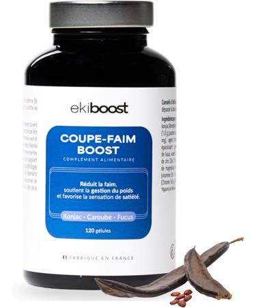 COUPE FAIM | Hautement dos | Konjac Fucus Caroube Vitamine B6 & Bisglycinate de Zinc | Compl ment Alimentaire base de plantes | Vitamines & Min raux | Fabriqu en France | 120 G lules | Ekiboost - Buy Online on GoSupps.com