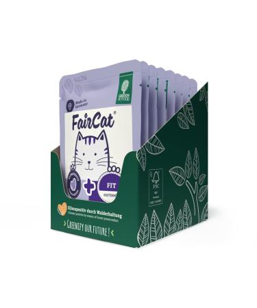 Green Petfood Faircat Fit (8 x 85 g) grain-free cat food for outdoor cats cat native food for adult and active cats cat food with animal welfare chicken and salmon 8-pack