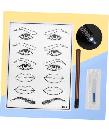 Mikinona Practice Skin Kit White Practice Eyebrow Semi-permanent Mouth Skin Eye Single Kit Microblading End and Pen - Buy Online on GoSupps.com