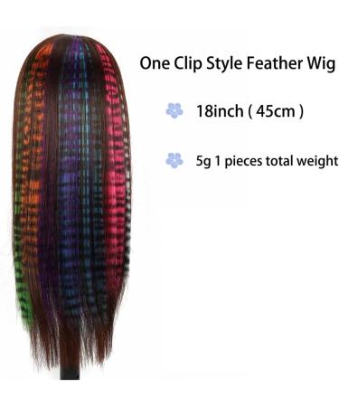 Feather Hair Extension Synthetic 18Inch Feathers Hair Clip Hair Extension DIY Colorful Hairpiece For Fashion Beautiful Girls crochet hair extension set (Color : 7 Size : 18inches) 18inches 7 - Buy Online on GoSupps.com