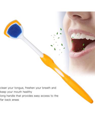 10pcs Tongue Coating Cleaner Brush - Ergonomic Silicone Tongue Scraper for Fresh Breath & Plaque Removal (Yellow) - International Shipping - Buy Online on GoSupps.com