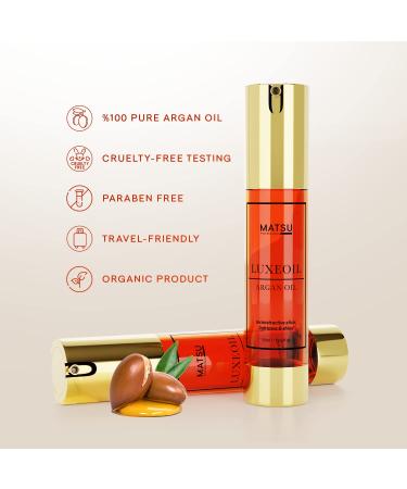 Matsu Luxeoil Argan Oil Treatment - Adds Shine, Controls Frizz - 50mL Travel & Home Size - Buy Online on GoSupps.com