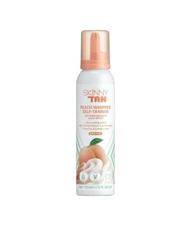 Skinny Tan Peach Whipped Fake Tan - Streak Free Gradual Fake Tan Mousse for Natural Glow with Vitamin E Peaches & Cream Aroma Vegan & Cruelty Free Skincare - 150ml