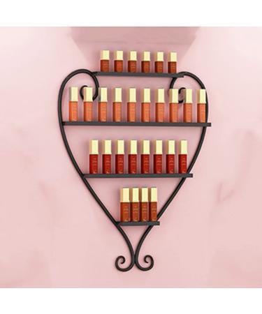 ZYFA Nail Polish Holder Wall Shelf Organizer Holder for Wall Display Nail Polish Rack Organizer Wall Mounted Essential Oil Holder 4 Tier Metal Floating Nail Polish Racks (Color : Black