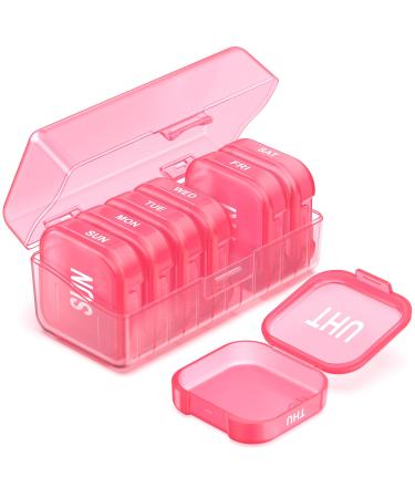 Weekly Pill Organizer 7 Packs Large Pill Box Fits Big/Lots of Supplements Medication Organizers for Versatile Use 7 Day Pill Case with Dual Protection for Travel Stores Vitamins Fish Oils