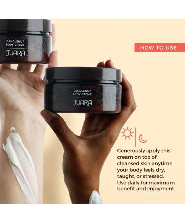 Juara Candlenut Body Creme - Moisturizing Lotion for Dry Skin | Hands, Feet Cream | Hydrating Skincare Balm | Cruelty-Free, Paraben & Sulfate Free | Vegetarian | 7.5 oz - Buy Online on GoSupps.com