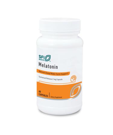Klaire Labs SFI Health Melatonin-SR - Sustained 'Time Release' Melatonin 2mg Capsules - Sleep Support for Men & Women (60 Capsules)