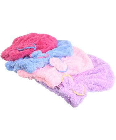 Dianoo 3pcs Cute Ultra Absorbent Dry Hair Cap Set - Bowknot Shower & Spa Caps for Women (Random Colors) - Ideal Hair Drying Solution - Buy Online on GoSupps.com