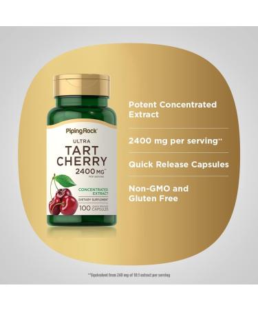 Piping Rock Tart Cherry Extract Capsules 2400mg | 100 Count | Non-GMO Gluten Free Supplement - Buy Online on GoSupps.com